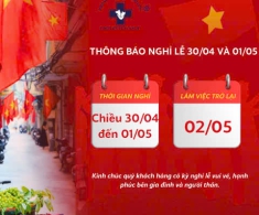 THÔNG BÁO LỊCH NGHỈ ĐẠI LỄ 30/04/2026 - 01/05/2026
