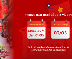 THÔNG BÁO LỊCH NGHỈ ĐẠI LỄ 30/04/2025 - 01/05/2025
