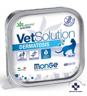 Pate Hỗ Trợ Viêm Da và Rụng Lông trên mèo - PATE MONGE VET SOLUTION Cat Dermatosis 100gr
